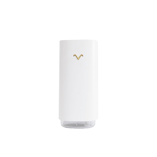 Light blue aromatherapy machine and projection humidifier with a gold 'V' logo and translucent base. - Image 7