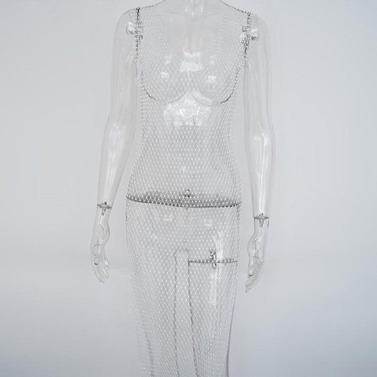 Vestido de Noche Elegante con Cintura Alta y Abertura Lateral - Image 3