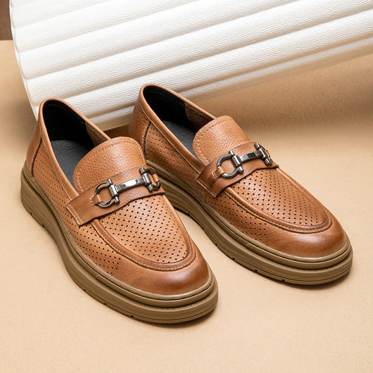 Zapatos de Cuero para Hombre Verano Transpirables Calados - Image 3