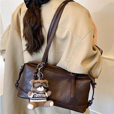 Bolso de Cuero Retro Marrón Weilan para Mujer - Bolsa Portátil de Cuero Encerado - Image 4