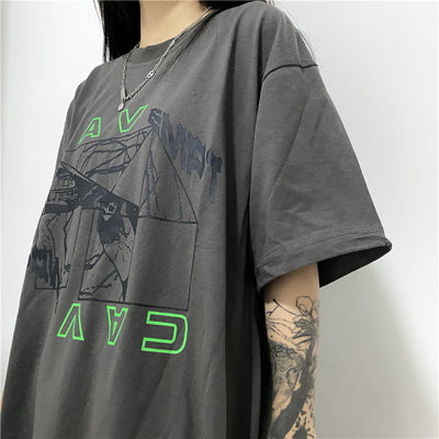 Camiseta Batik Vintage Verde Fluorescente con Estampado de Letras - Image 16