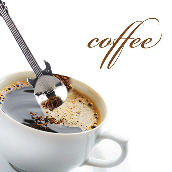 Juego de Cucharas Guitarra Acero Inoxidable para Café, Postre y Té
