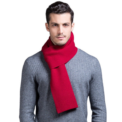 Bufanda de Lana Pura para Hombre Tejida Versátil - Image 6