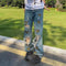 Jeans Rotos con Bordado de Mariposas para Hombre