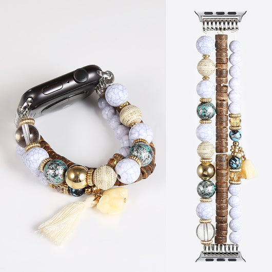 Pulsera Reloj Bohemia Artesanal con Cuentas Tejidas - Image 6