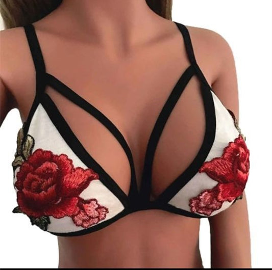 Conjunto de Lencería con Encaje Bordado de Rosas - Image 2