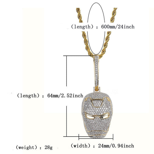 Collar Hip Hop con Dije Caricatura y Circones Brillantes - Image 3