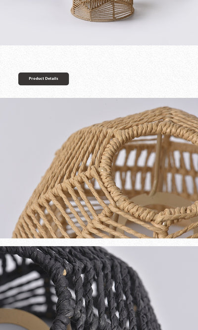 Lámpara Colgante Tejida a Mano con Cordón de Papel - Diseño Artesanal Creativo - Image 14
