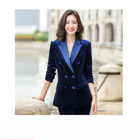 Blazer de Terciopelo Dorado Elegante - Saco Ajustado Premium - Image 7