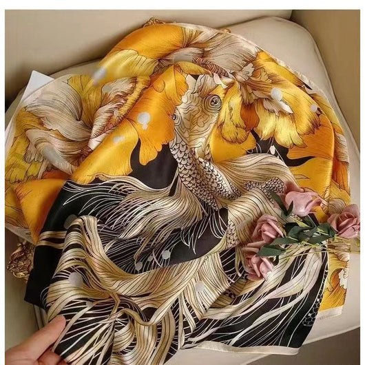Pañuelo de Seda Satinado Cuadrado Versátil para Mujer - Image 7
