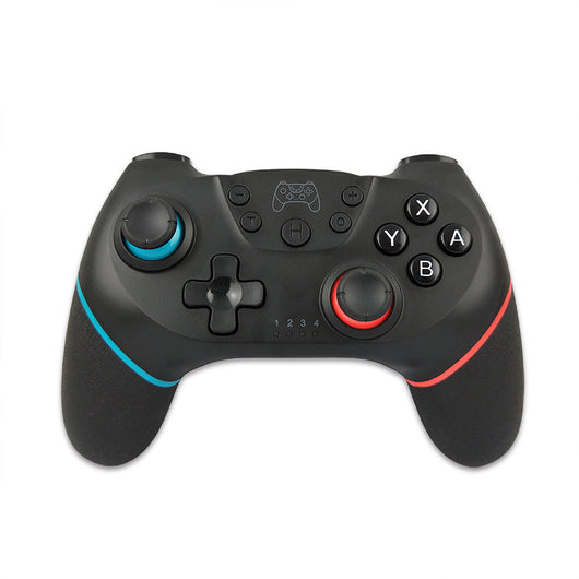 Black wireless Bluetooth game controller with blue and red accents, dual analog sticks, D-pad, and face buttons. - Image 7