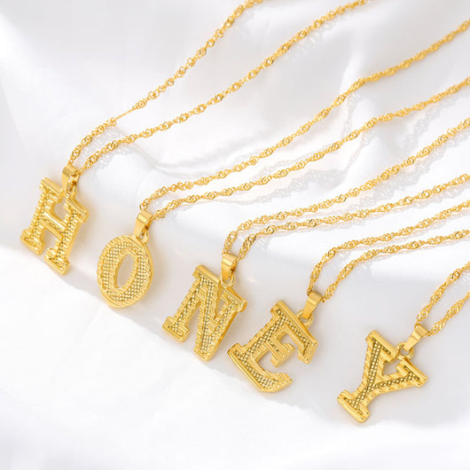 Collar con Colgante de 26 Letras Chapado en Oro - Image 30