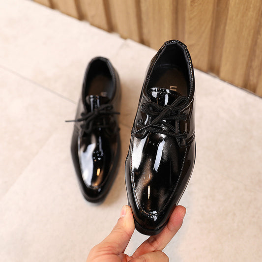 Zapatos Escolares Elegantes para Niños - Punta Fina con Tacón Bajo y Cordones