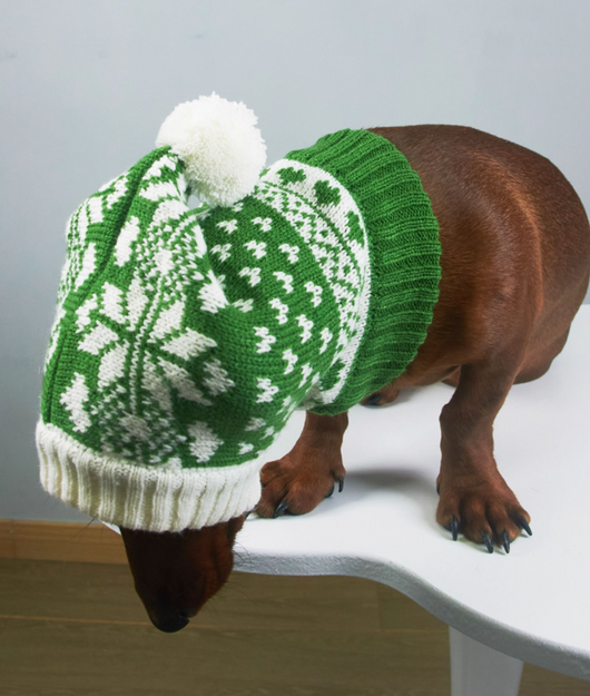 Gorro Elástico de Lana Tejida con Diseño Gatito y Cachorro - Image 9
