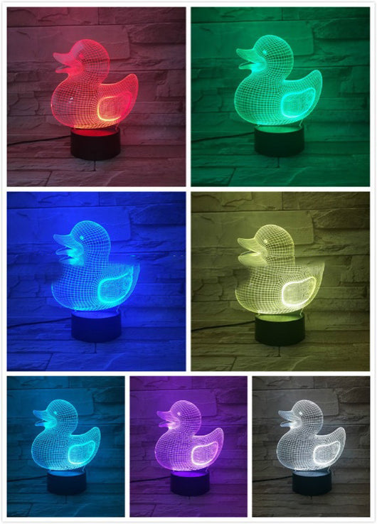 Lámpara de Noche 3D Pato Amarillo - Luz LED Creativa Infantil - Image 8