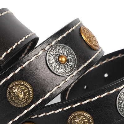 Cinturón de Cuero para Hombre con Hebilla Lisa y Elegante - Image 5