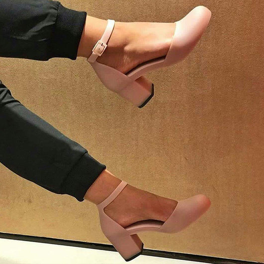 Sandalias de Tacón Medio con Suela Suave y Material PVC Flexible para Mujer - Image 6
