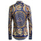 Camisa Elegante Sin Planchado con Diseño Floral Simétrico - Estilo Real para Hombre