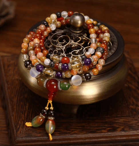 Pulsera de Cristal Fu Lu Shou 108 Cuentas 4-5mm - Energía y Protección