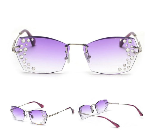 Gafas de Sol sin Marco con Diamantes Espejo Destellantes - Image 15