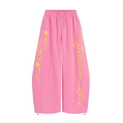 Pantalones Deportivos Anchos con Estampado de Letras para Mujer - Image 15
