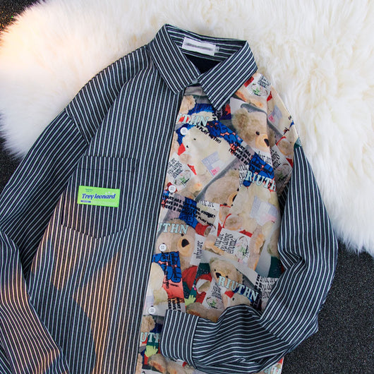 Playera Estampado Oso a Rayas para Hombre y Mujer - Image 5