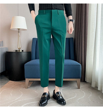 Pantalones de Traje Casual Primavera-Verano con Drapeado y Stretch Cómodo - Image 19