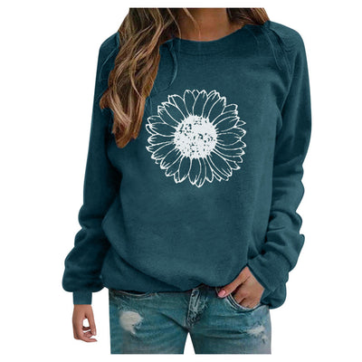 Sudadera Mujer Cuello Redondo Suelta Estampada Manga Larga Casual - Image 28