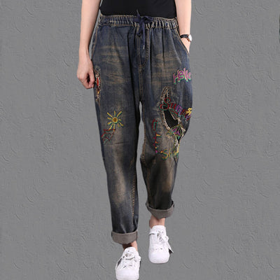 Pantalones Vaqueros para Mujer con Cintura Elástica y Piernas Anchas - Image 12