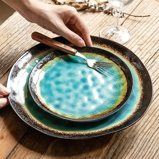 Plato de Cerámica Estilo Vintage para Carnes