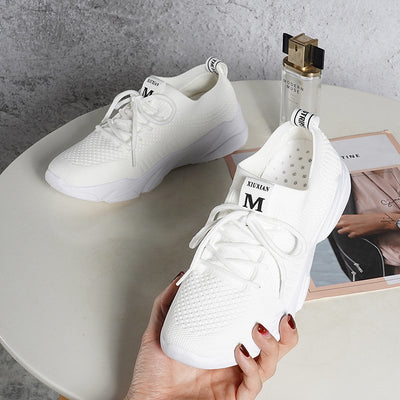 Zapatillas Deportivas Tejidas Transpirables para Mujer - Diseño Moderno con Cordones - Image 3