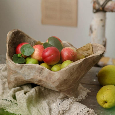 Bandeja de Madera Maciza con Patas - Diseño Irregular para Pan y Frutas - Image 4