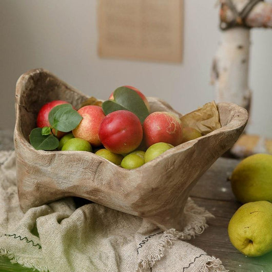 Bandeja de Madera Maciza con Patas - Diseño Irregular para Pan y Frutas - Image 4