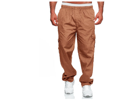 Pantalones Cargo Sueltos Multibolsillo para Exteriores y Fitness - Image 9