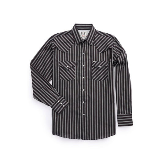 Camisa Occidental a Rayas de Manga Larga para Hombre - Image 11