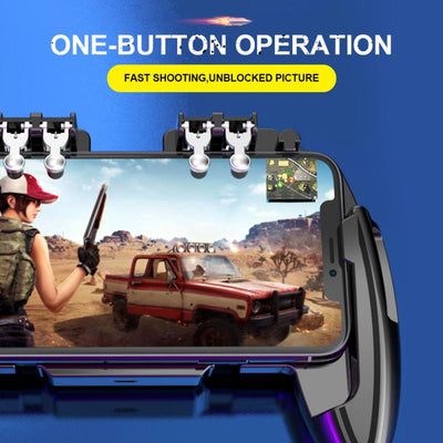 Black M11 mobile gaming controller with cooling fan and four silver trigger buttons for smartphones. - Image 6