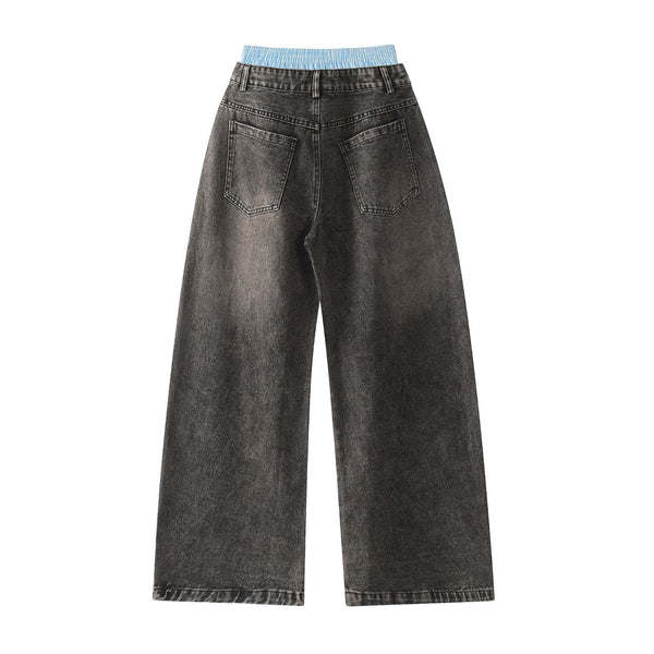 Jeans Rectos Vintage Lavados para Hombre - Estilo Urbano Otoño