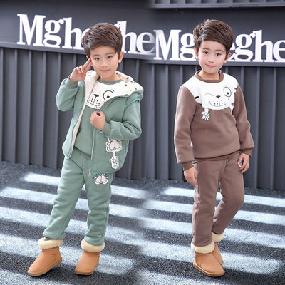 Suéter Acolchado de Terciopelo para Niños - Conjunto de 3 Piezas - Image 5