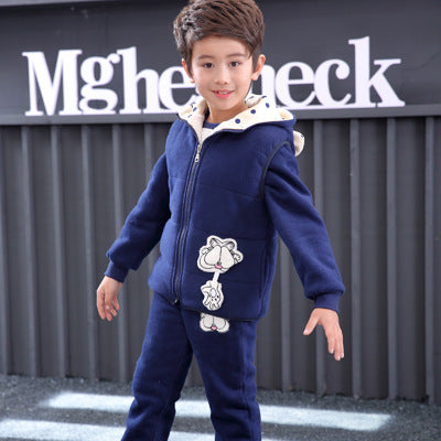 Suéter Acolchado de Terciopelo para Niños - Conjunto de 3 Piezas - Image 6