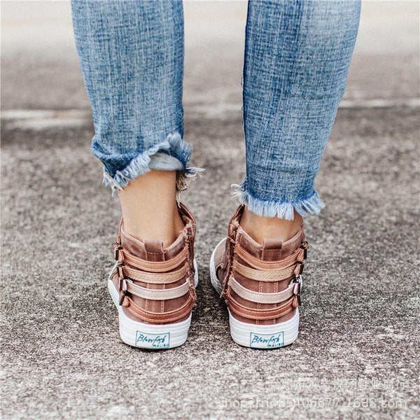 Zapatos Denim para Mujer con Hebilla Grande