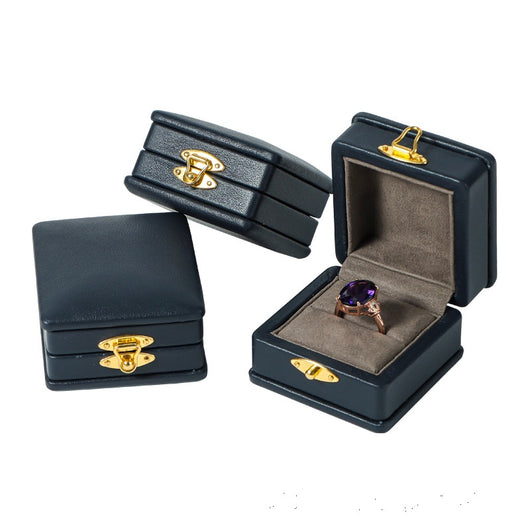 Anillo de Diamante Verde Esmeralda en Cuero Genuino con Caja de Presentación - Image 5
