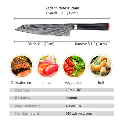 Cuchillo Japonés Damasco para Filetear - Acero Importado de Alta Precisión - Image 2