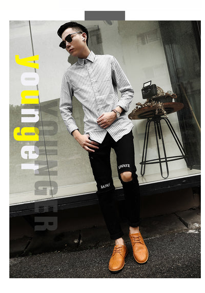 Zapatos Casuales de Cuero para Hombre - Estilo Moderno y Versátil - Image 2
