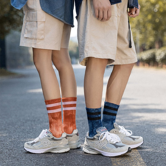 Calcetines para Parejas Tubo Alto Otoño Invierno con Diseño de Rayas - Image 5