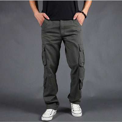 Pantalones de Trabajo Hombre Talla Grande Múltiples Bolsillos Corte Relajado - Image 9