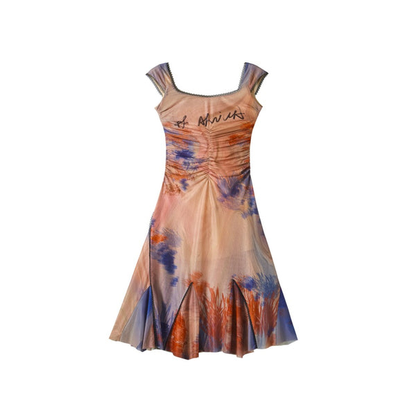 Vestido Estampado con Pintura al Óleo de Tonos Suavizados - Image 5