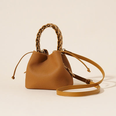 Bolso Bandolera de Cuero Vegetal - Estilo Bucket Vintage - Image 18