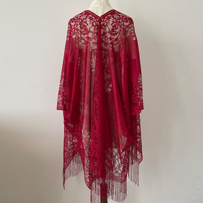 Chal Ligero de Encaje con Flecos para Mujer - Perfecto para Verano - Image 6
