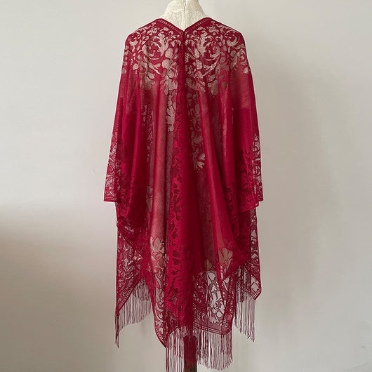 Chal Ligero de Encaje con Flecos para Mujer - Perfecto para Verano - Image 6