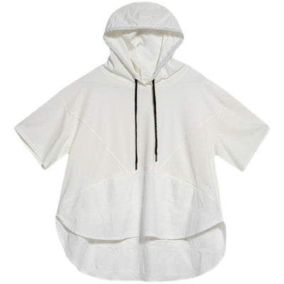 Sudadera con Capucha Suelta de Manga Corta y Bolsillos - Image 12